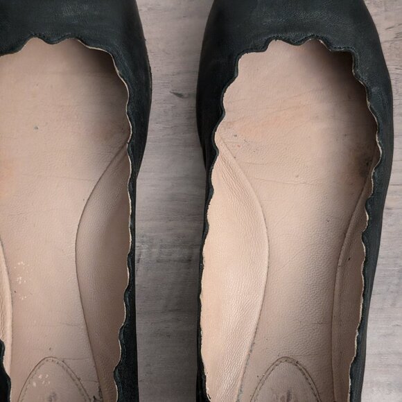 Chloe Lauren Scalloped Ballet Flats in Black (Size 6 or 36.5) - Picture 5 of 9